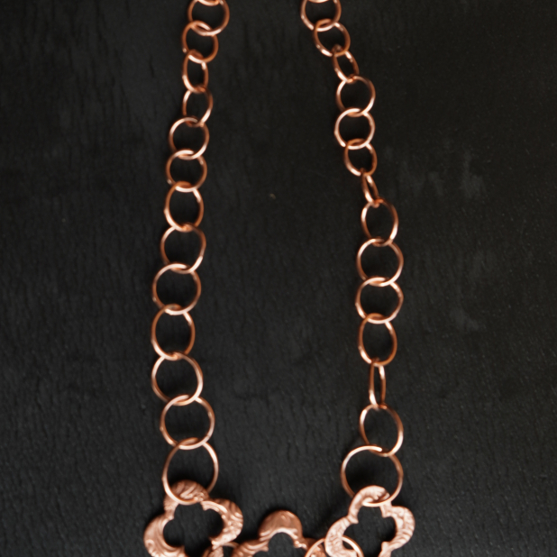 Hand Forged Medieval Style Copper Clover Necklace