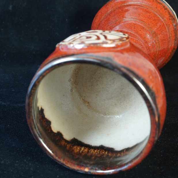 Rustic Manly Rust Red Viking Shield Pottery Goblet