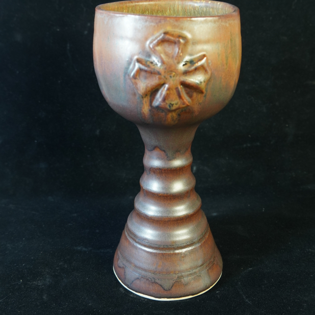 Rustic Manly Crusader Knight Goblet, Mead Cup handmade pottery