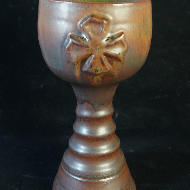 Rustic Manly Crusader Knight Goblet, Mead Cup handmade pottery