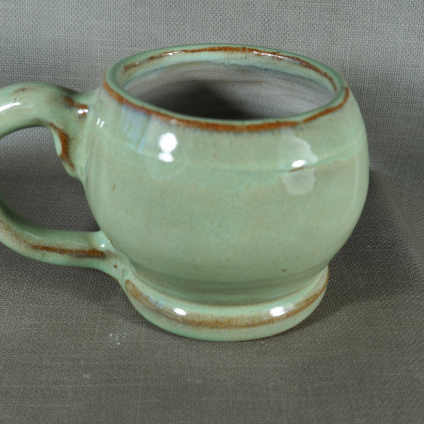 Handmade Emerald Green Celtic Heart Pottery Mug