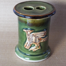 Moss Green Viking Bird Toothbrush holder