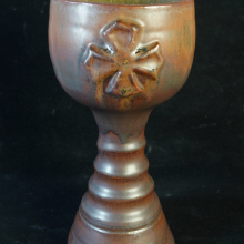 Rustic Manly Crusader Knight Goblet, Mead Cup handmade pottery