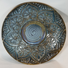 Carved stoneware bowl