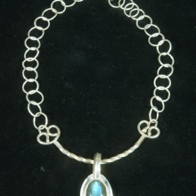 Labradorite Silver Chain Necklace